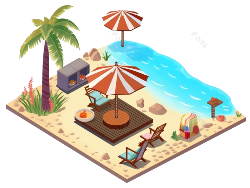 装饰图片,户外元素,夏天PNG,海边免抠素材